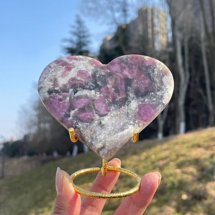 Natural Crystal Plum Tourmaline Heart