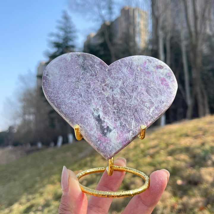 Natural Crystal Plum Tourmaline Heart