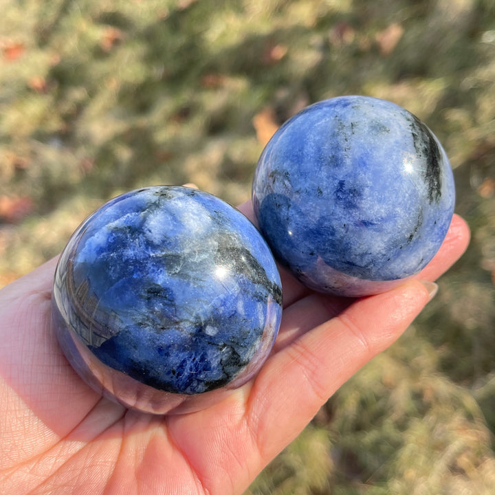 Natural Blue and White Porcelain Sodalite Sphere