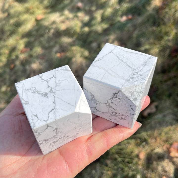 Natural Crystal Howlite Cube