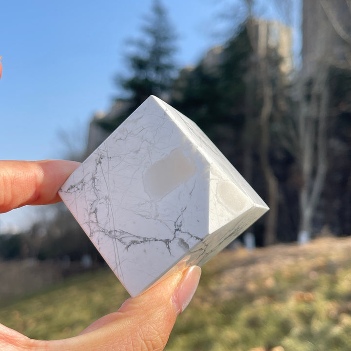 Natural Crystal Howlite Cube