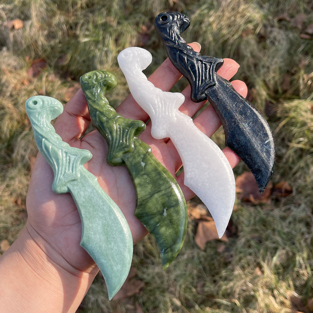 Natural Crystal Carving Fantasy Dagger