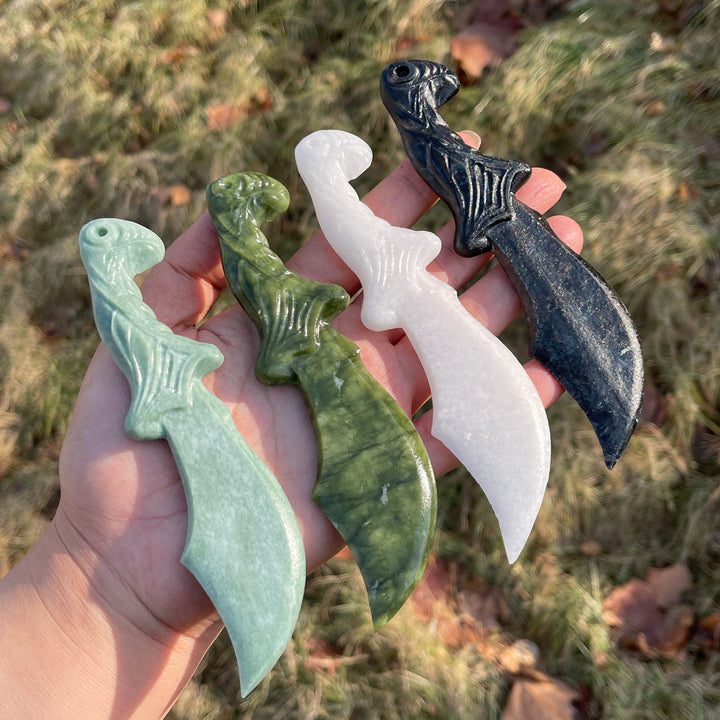 Natural Crystal Carving Fantasy Dagger