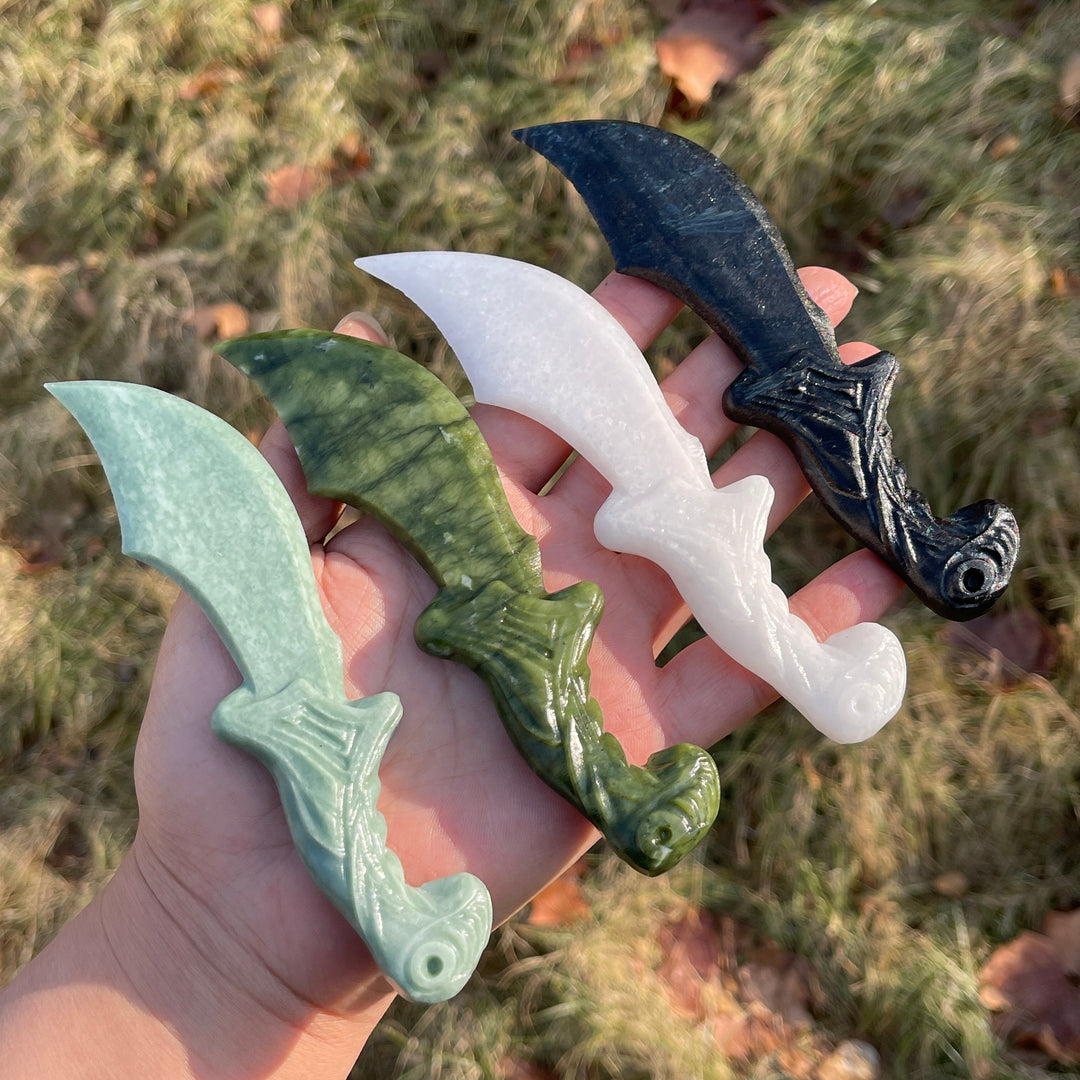 Natural Crystal Carving Fantasy Dagger