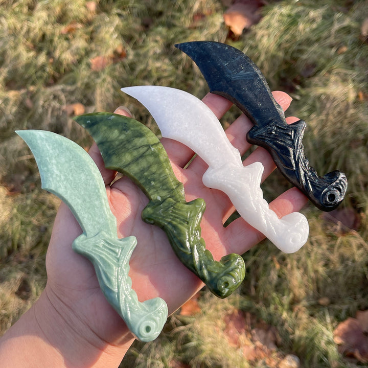 Natural Crystal Carving Fantasy Dagger