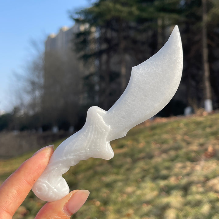 Natural Crystal Carving Fantasy Dagger