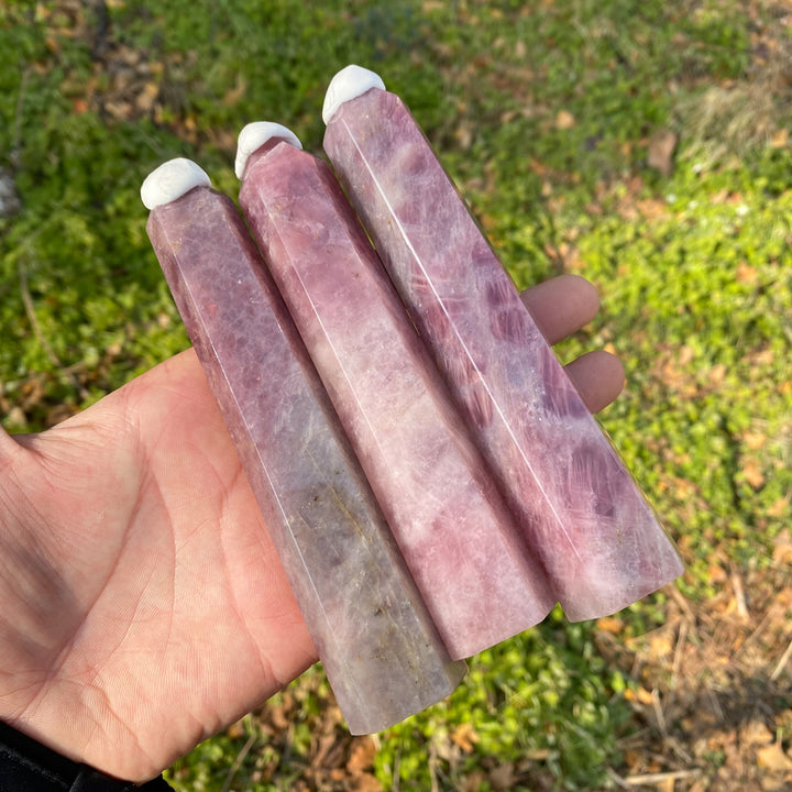 Natural Crystal Purple Rose Quartz Point