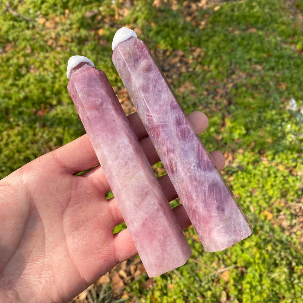 Natural Crystal Purple Rose Quartz Point