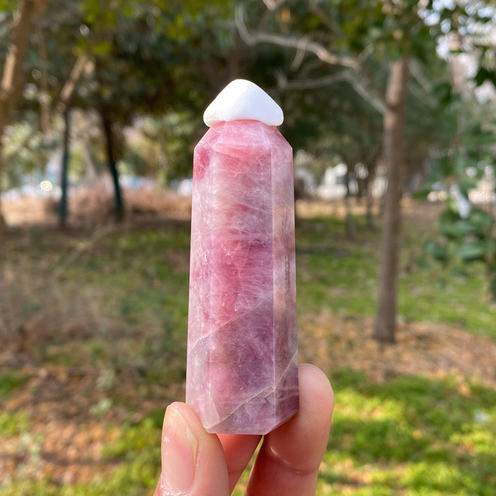 Natural Crystal Purple Rose Quartz Point
