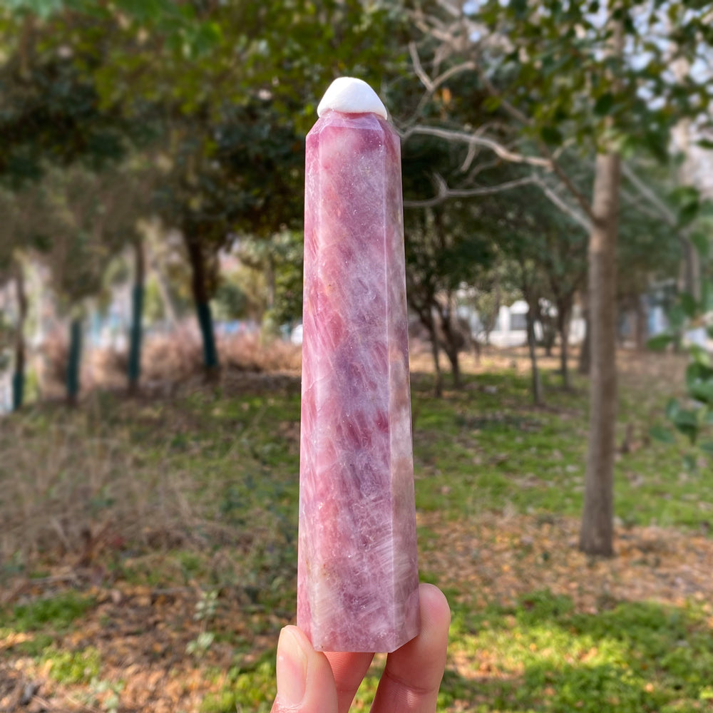 Natural Crystal Purple Rose Quartz Point