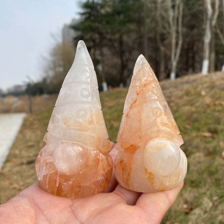 Unique,Imperfect Natural Crystal Golden Healer Gnome