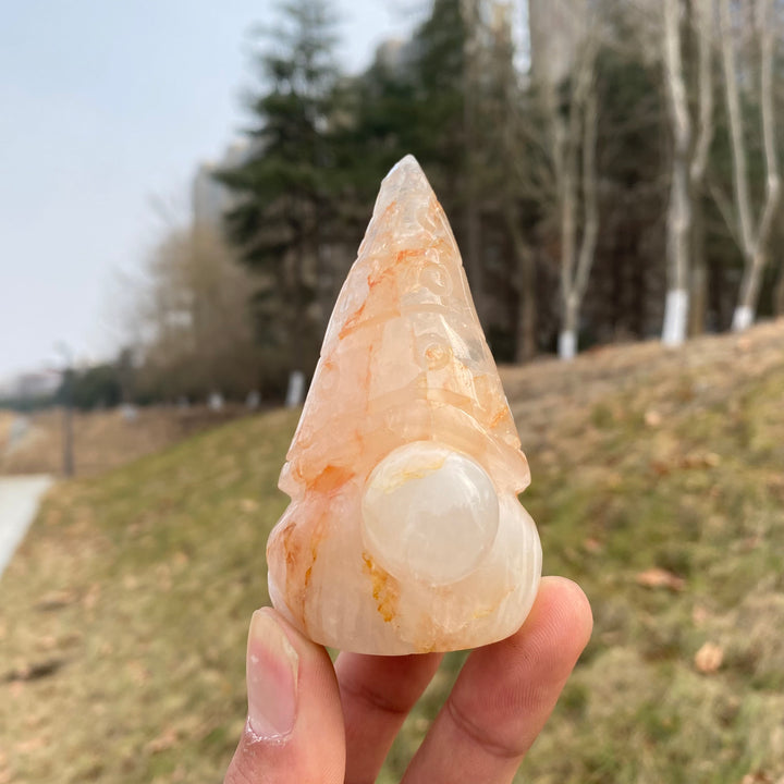 Unique,Imperfect Natural Crystal Golden Healer Gnome