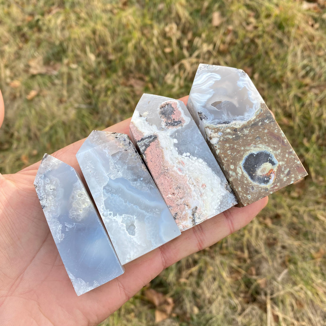 Natural Mexican Agate Geode Point