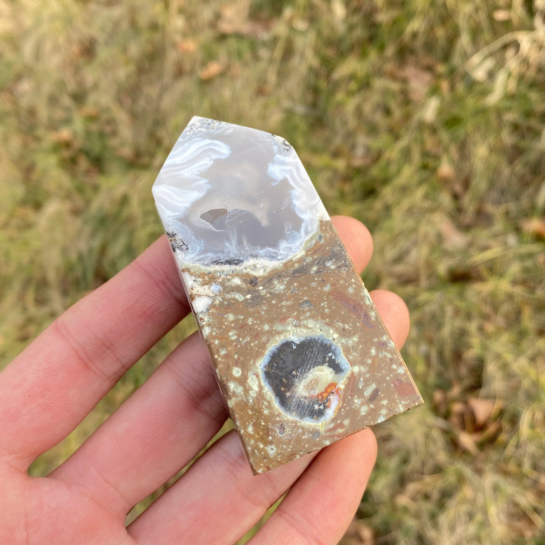 Natural Mexican Agate Geode Point