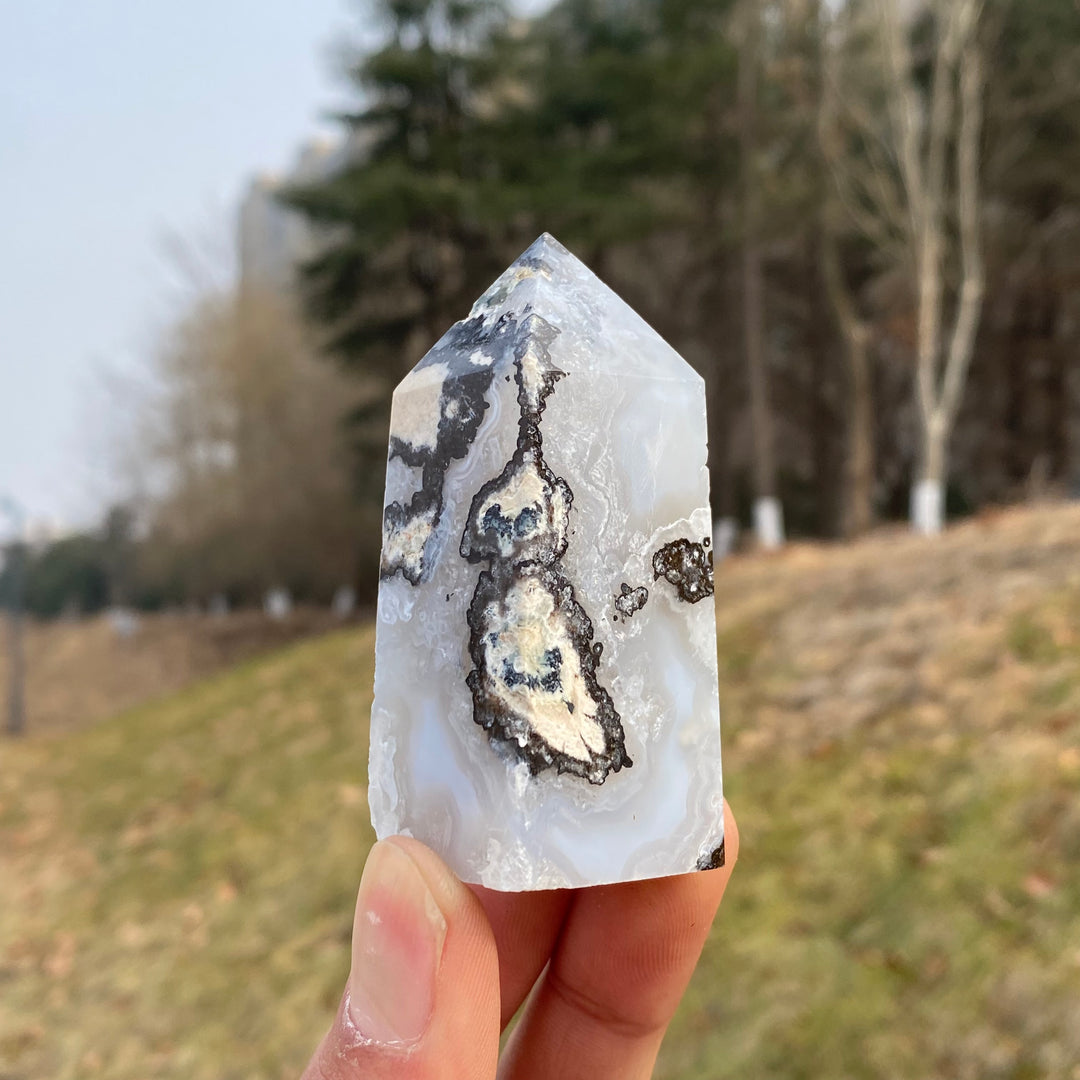 Natural Mexican Agate Geode Point