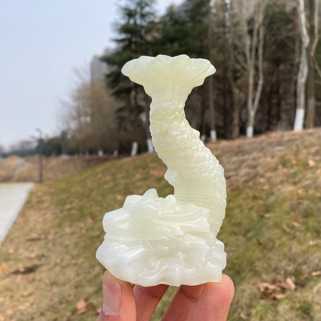 Natural Crystal Afghan Jade Dragon Fish