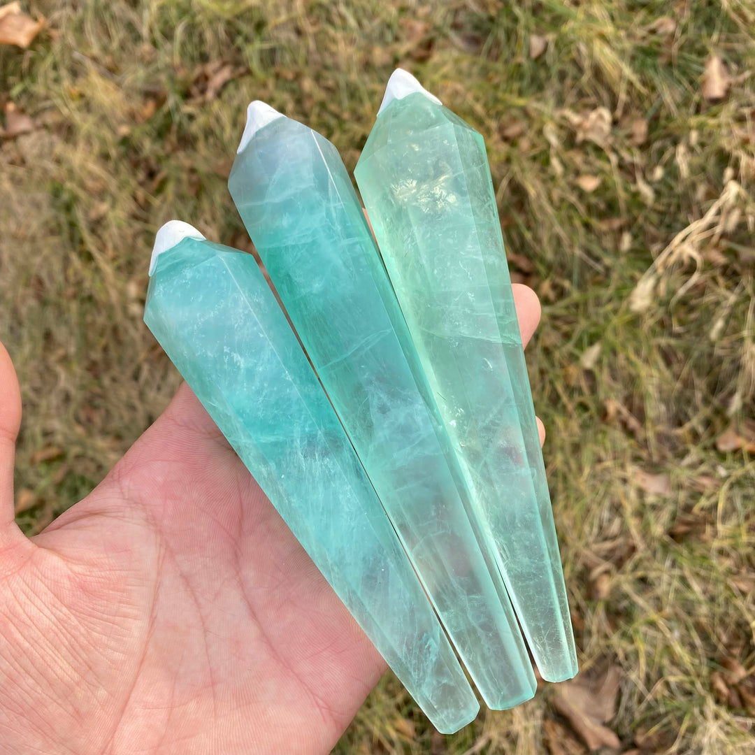 Natural Crystal Green Fluorite Wand