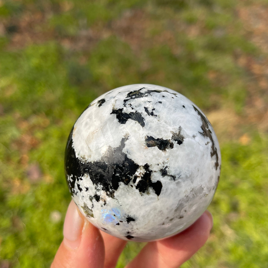 Unique,Natural Crystal Rainbow Moonstone Sphere
