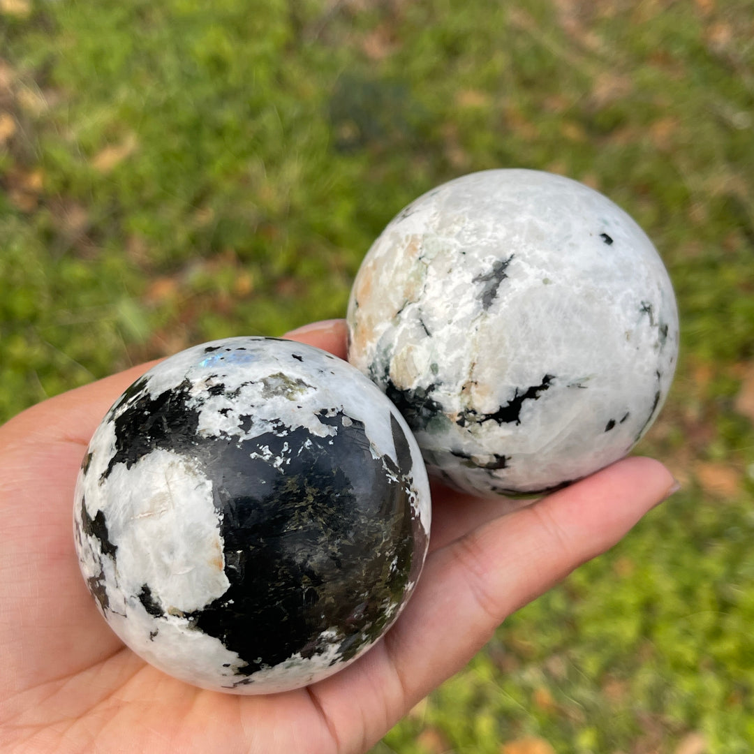 Unique,Natural Crystal Rainbow Moonstone Sphere