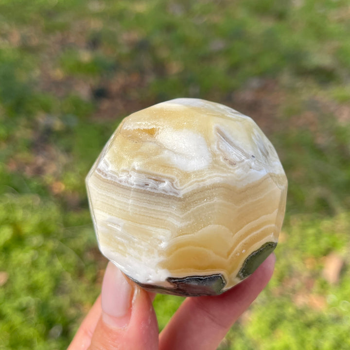 Unique,Natural Crystal Mexican Calcite Faceted Sphere