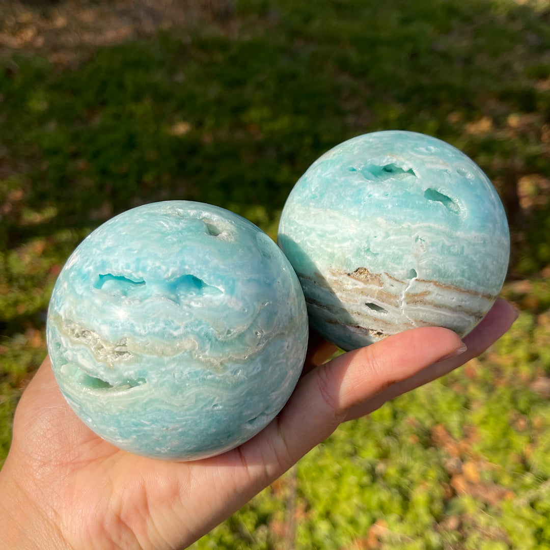Unique,Natural Crystal Hemimorphite Sphere