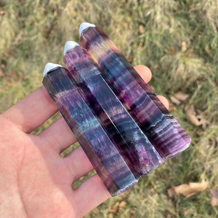 Natural Crystal Rainbow Fluorite Point