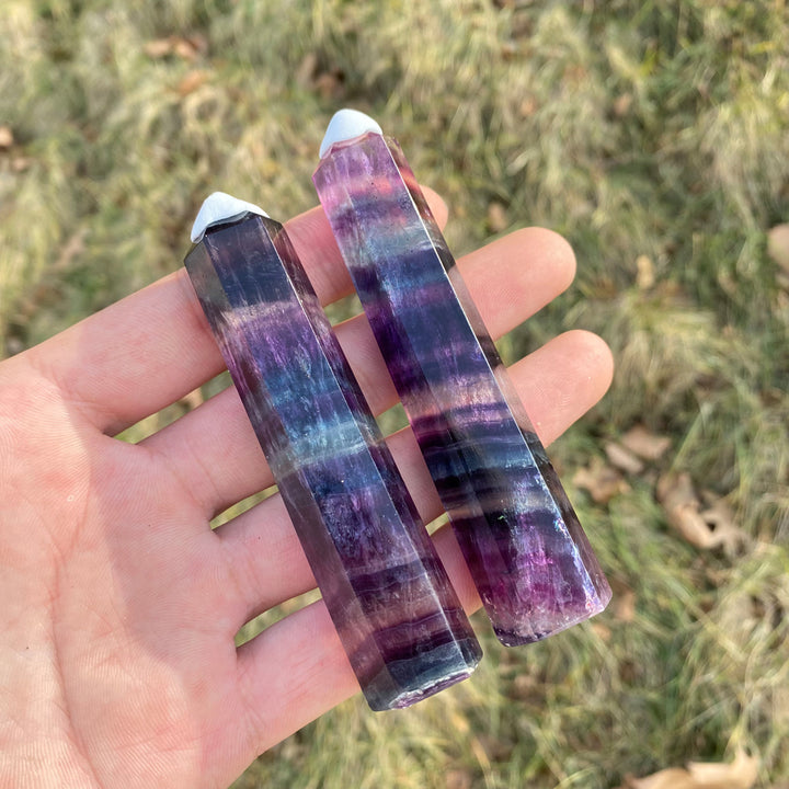 Natural Crystal Rainbow Fluorite Point