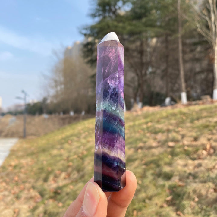 Natural Crystal Rainbow Fluorite Point