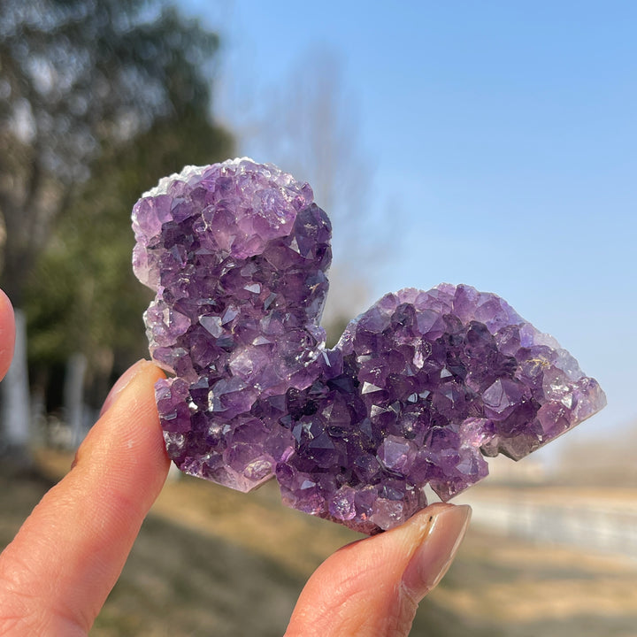 Natural Crystal Amethyst Cluster Butterfly