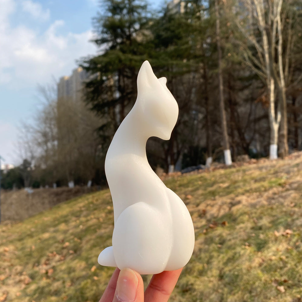 Natural Crystal Carving Looking-Back Fox