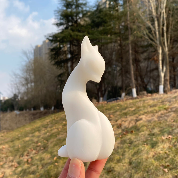 Natural Crystal Carving Looking-Back Fox