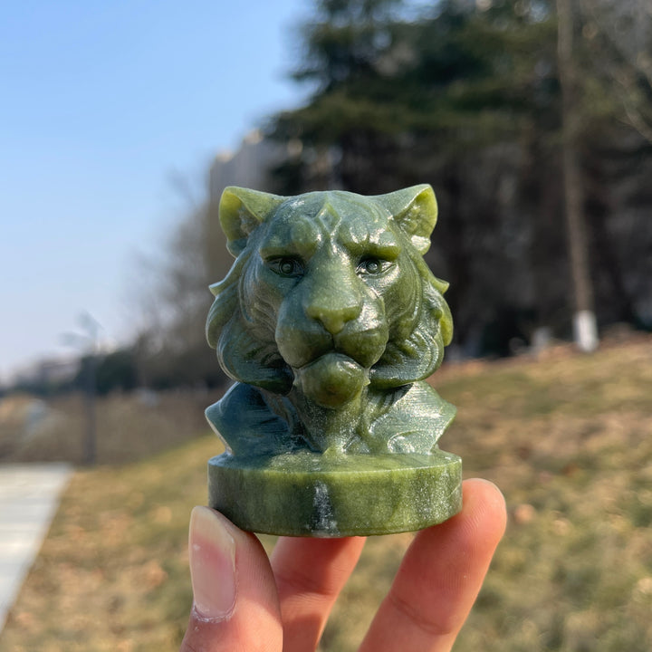 Natural Crystal Carving Majestic Tiger Head