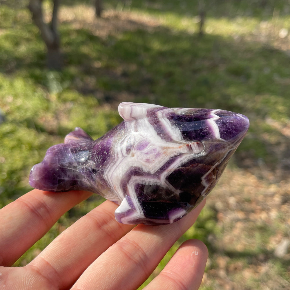 Natural Crystal Carving Dream Amethyst Shark