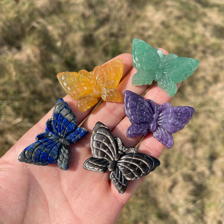Natural Crystal Carving Enchanting Butterfly