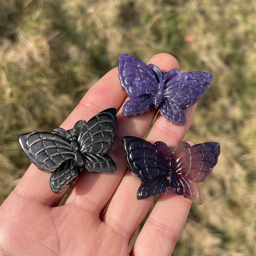 Natural Crystal Carving Enchanting Butterfly