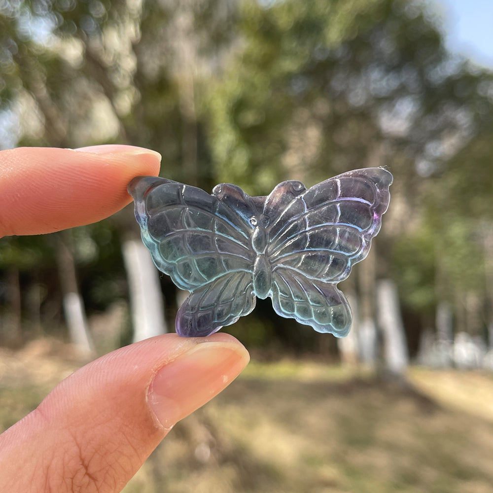 Natural Crystal Carving Enchanting Butterfly