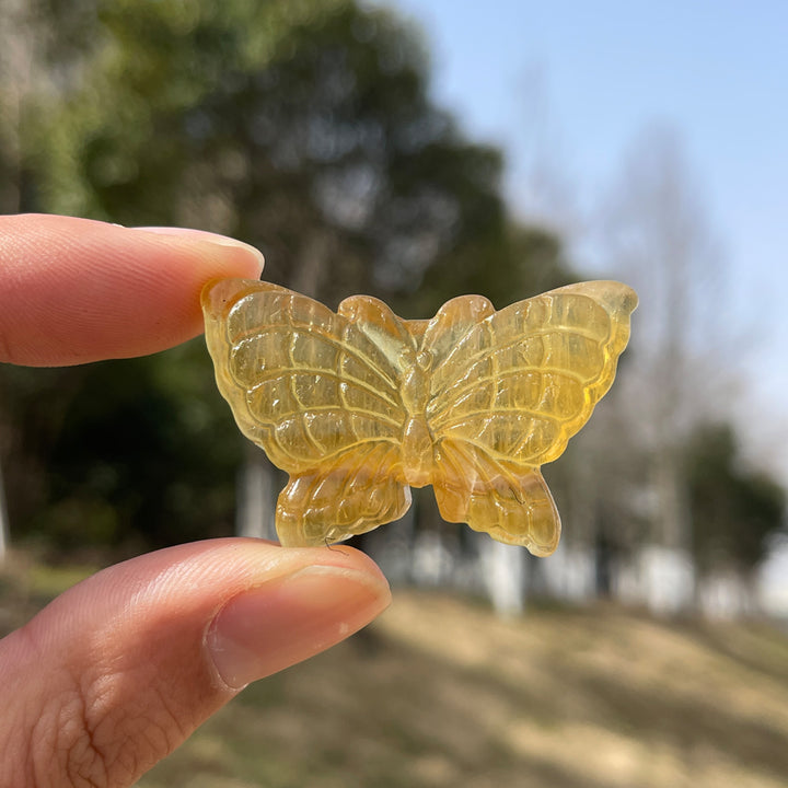 Natural Crystal Carving Enchanting Butterfly