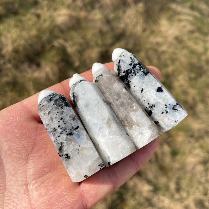 Natural Rainbow Moonstone Crystal Point