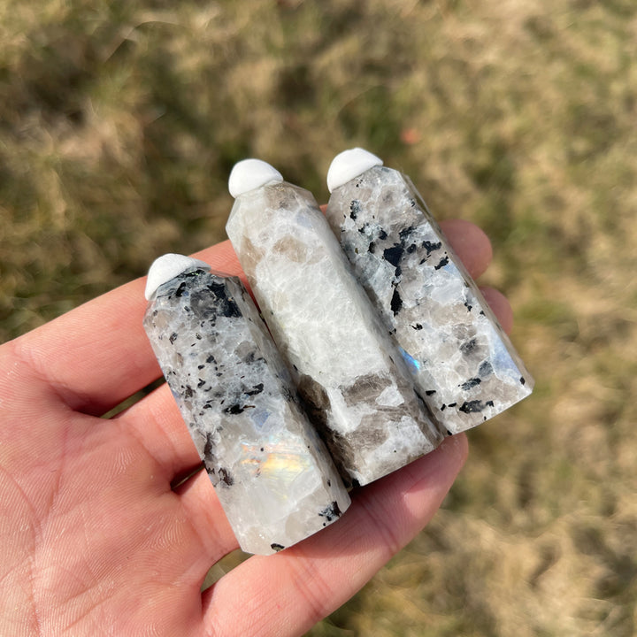 Natural Rainbow Moonstone Crystal Point