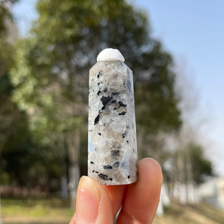 Natural Rainbow Moonstone Crystal Point