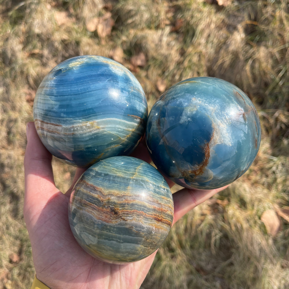 Unique,Natural Lemurian Aquatine Calcite Sphere