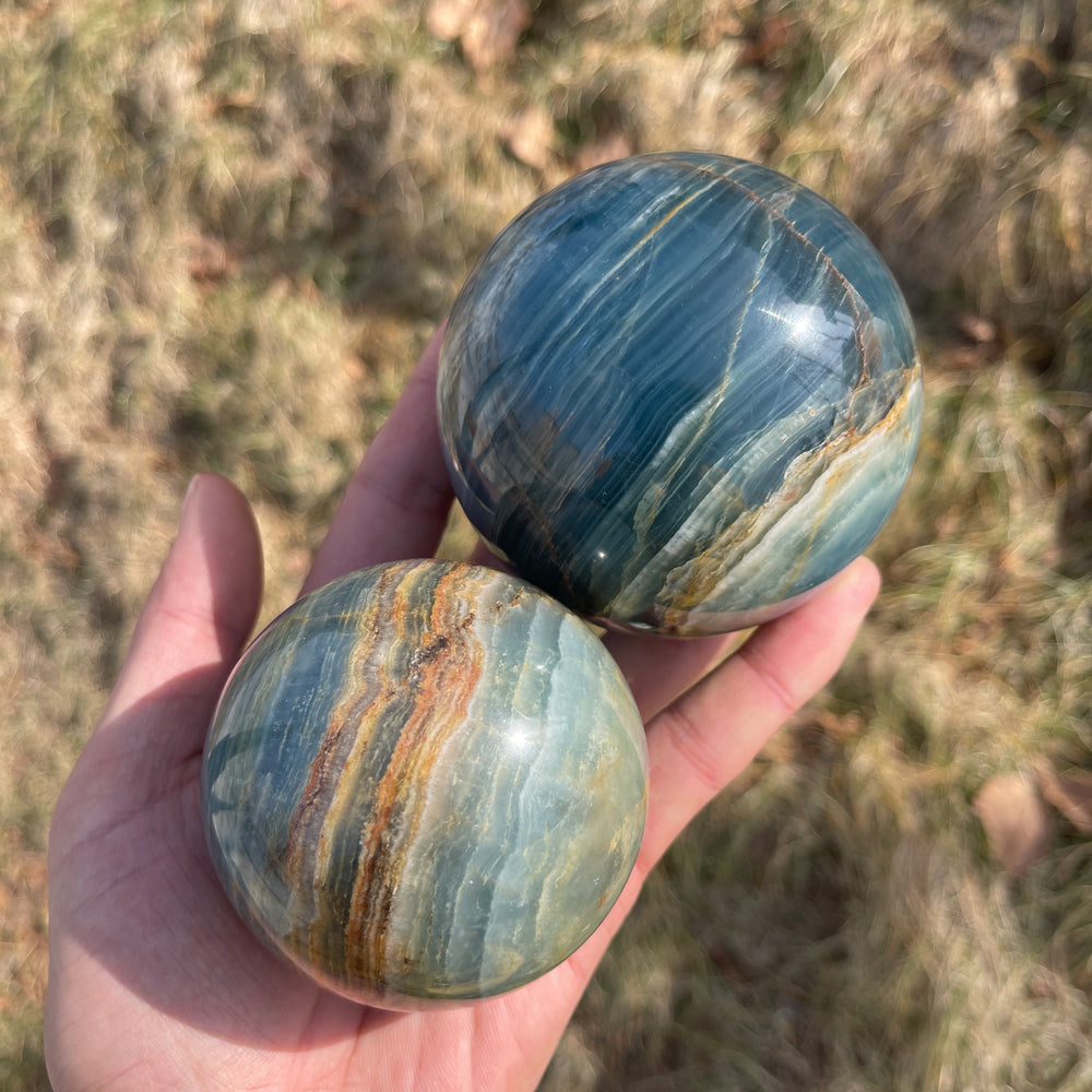 Unique,Natural Lemurian Aquatine Calcite Sphere