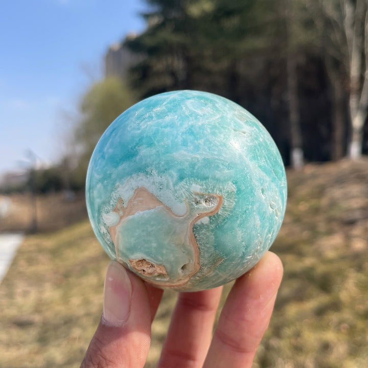 Unique,Imperfect Natural Crystal Hemimorphite Sphere