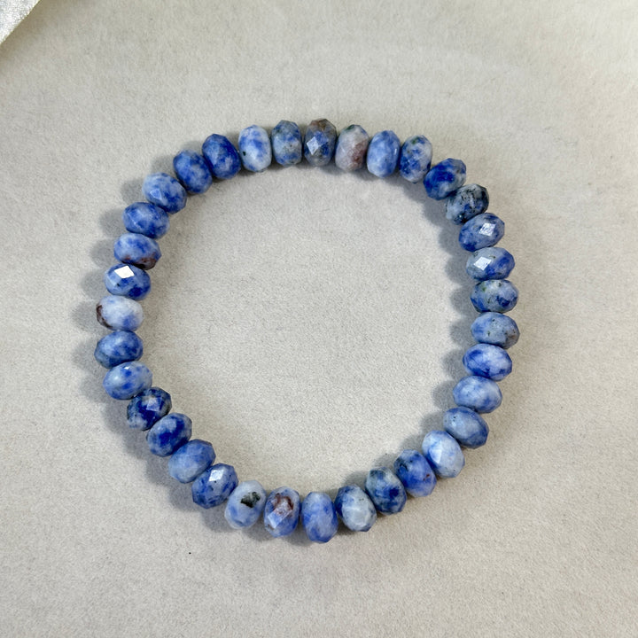 Blue Sodalite Abacus Bead Bracelet 7.8-7.9mm