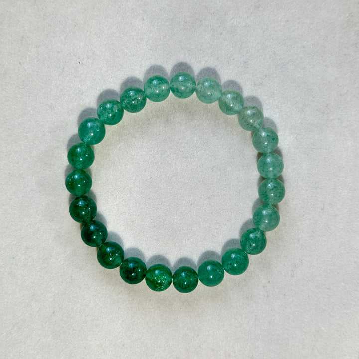 Gradient Green Strawberry Quartz Bracelet 8.0-8.4mm
