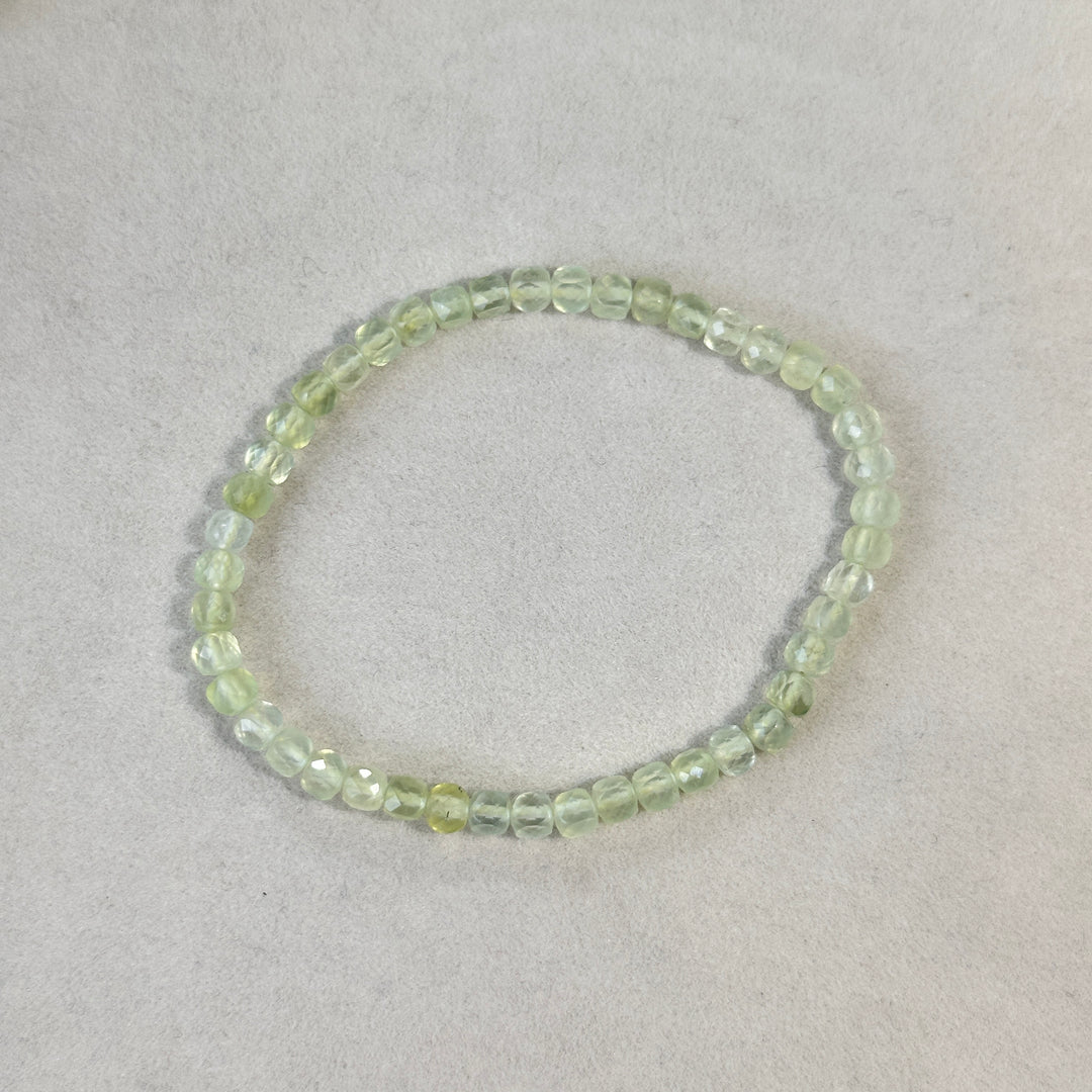 Prehnite Faceted Crystal Bracelet 4.4 mm