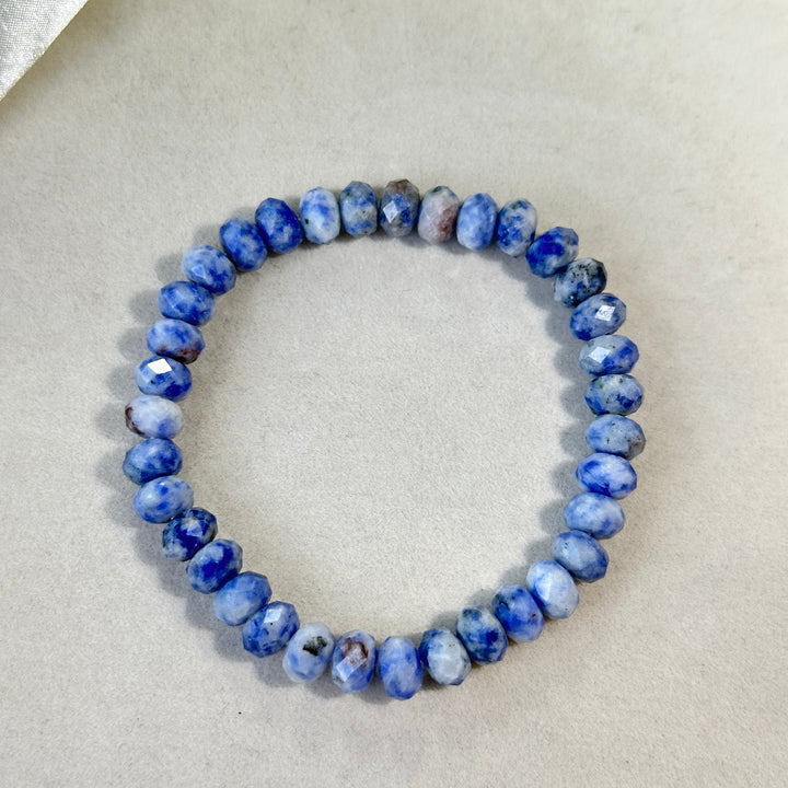 Blue Sodalite Abacus Bead Bracelet 7.8-7.9mm