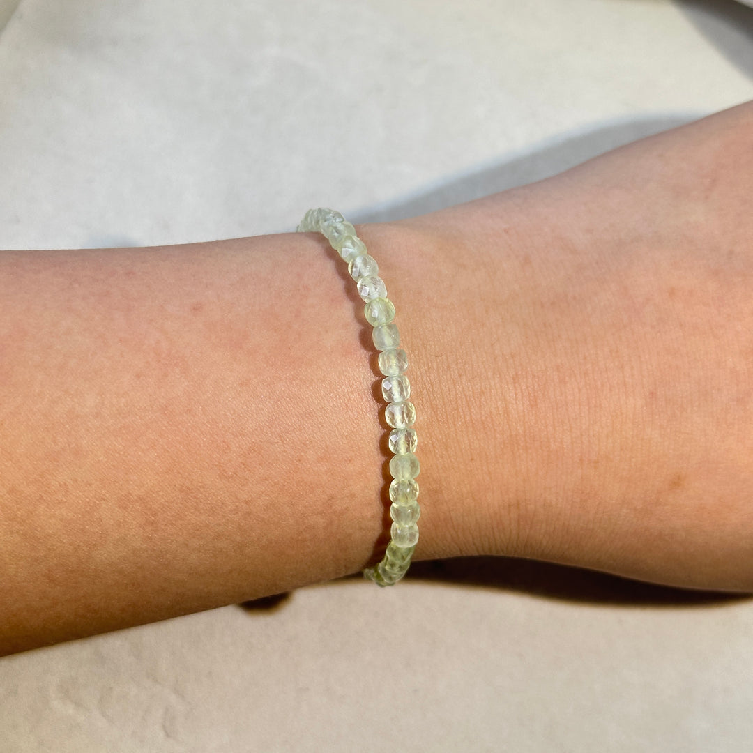 Prehnite Faceted Crystal Bracelet 4.4 mm