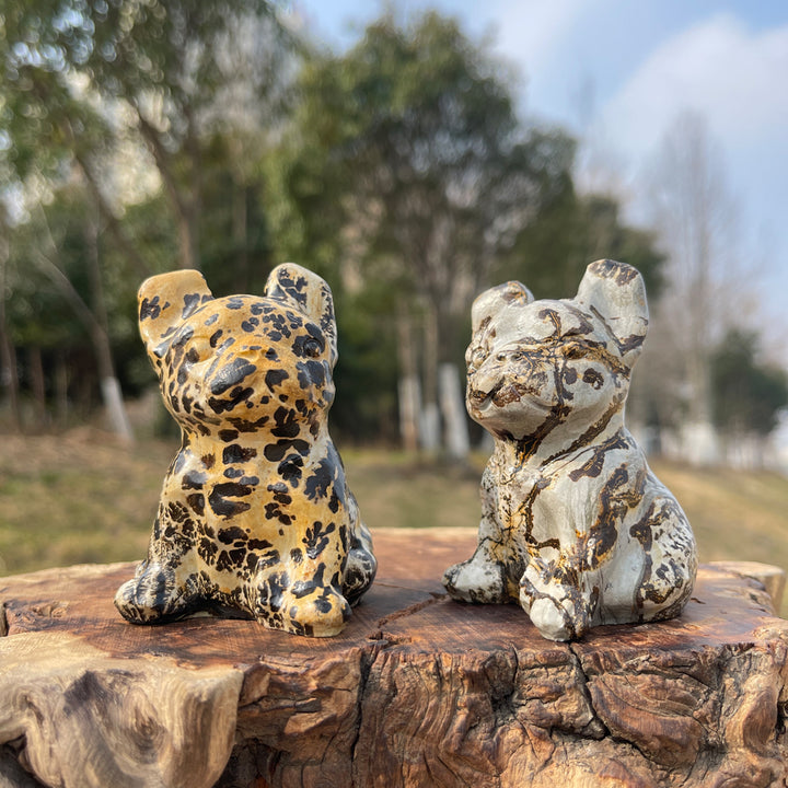 Natural Crystal Carving Picture Jasper French Bulldog