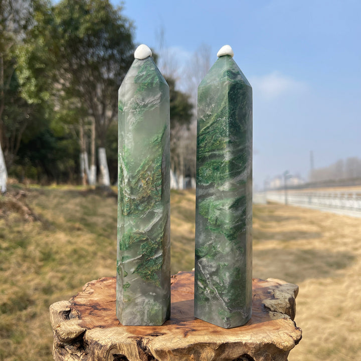 Natural Crystal African Green Jade Point